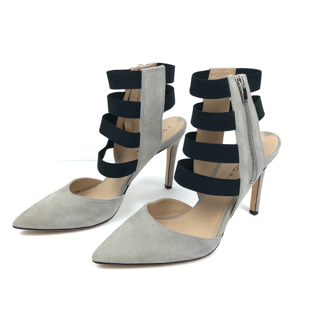 Via Spiga Damali Pointed Toe Zip Heels Taupe 9.5